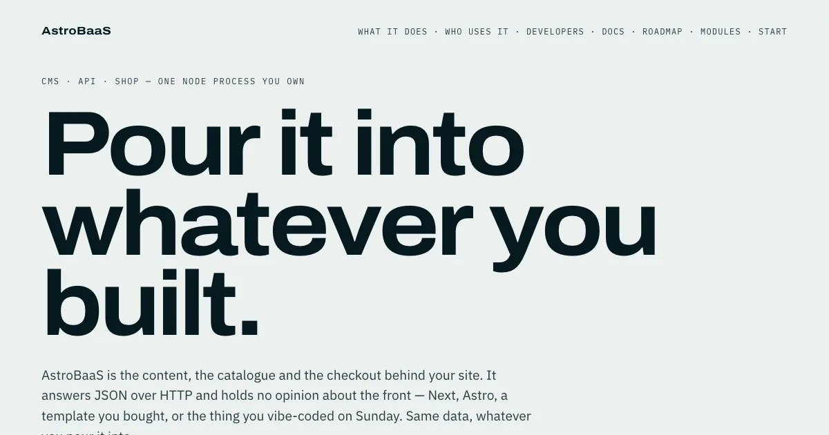 AstroBaaS ist Open Source: ein Backend für alles, was Sie bauen