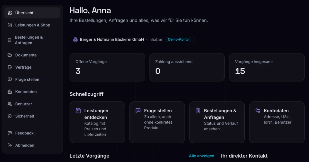 Unser Kundenportal ist da: bestellen, Verträge, Dokumente an einem Ort