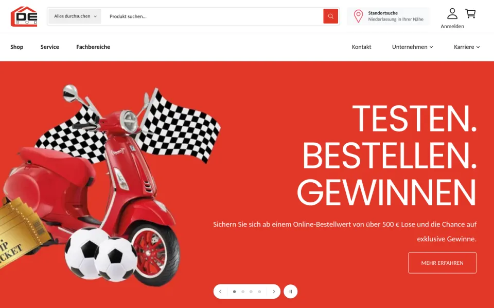 DEG Süd: Shopify-Shop für einen Bedachungsfachhändler