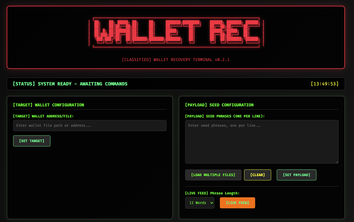 Bitcoin Wallet Recovery UI